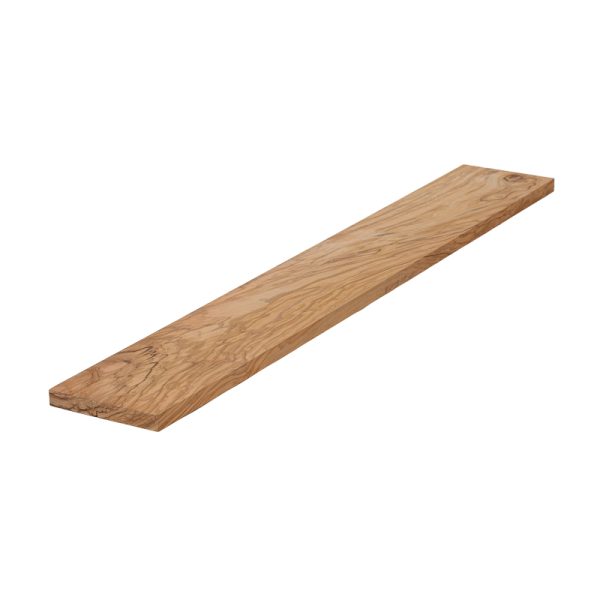 Olijfhout met noesten, gedroogd en geschaafd